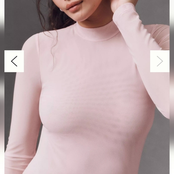 Bardot Lea Drop-Waist Mesh Maxi Blush Long Sleeve Dress, Retail $189.00US - Picture 4 of 16